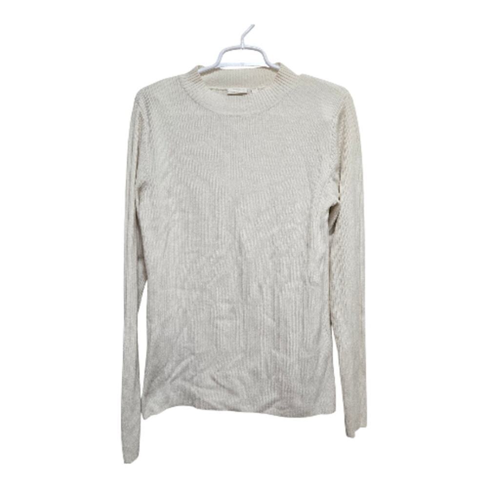 Adriano Goldschmied Wool Cashmere Ribbed Sweater XL Cream